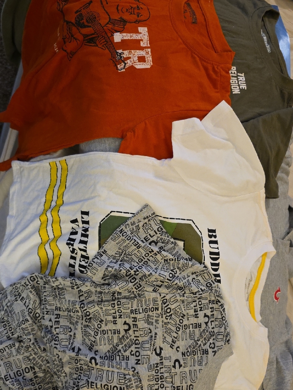 NWT Lot of True Religion Boys Clothes  (4 Tees, 1 Polo & 1 Sweatpants)